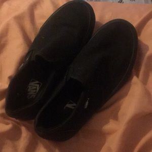 All black slip on vans size 8